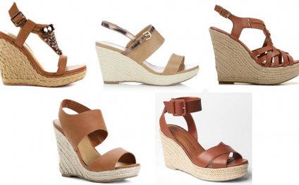 Tan Espadrille Wedges