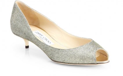 Jimmy choo gold glitter shoes