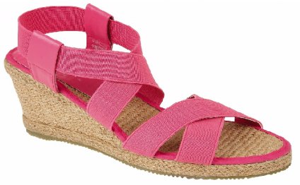 Eden Pink Elastic Wedges