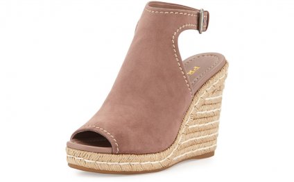 Prada Espadrille Wedge Sandals