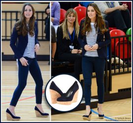 Kate Middleton wore the woman Corkswoon wedges & Smythe blazer at SportsAid charity event today