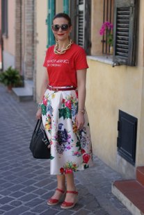 red espadrilles worn with a midi dress on Fashion and Cookies fashion blog,  exploring the espadrilles trend