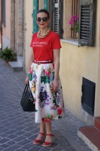 red espadrilles worn with a midi dress on Fashion and Cookies fashion blog, exploring the espadrilles trend