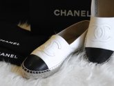 Chanel black leather Espadrilles