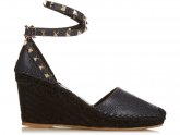 Leather Wedge Espadrilles