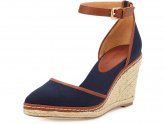 Navy Blue Espadrille Wedges Shoes