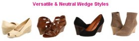 Versatile and timeless wedge footwear designs