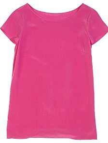 you must have anything neon come july 1st: Banana Republic's silk t-shirt in fluoro red, £45